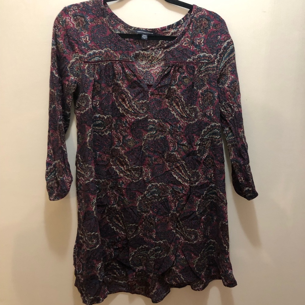 American Eagle Outfitters Paisley Dress in Pink and Blue